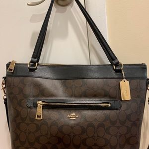 Coach Large City Zip Tote Signature Coated